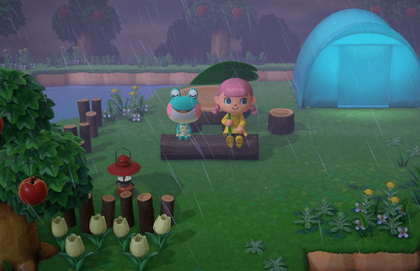 Animal Crossing Raining